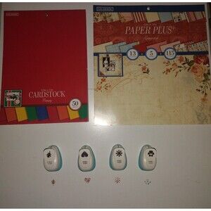 Craft Colorbok Paper Bundle(2 Pads) & Recollections Paper Punches(4)